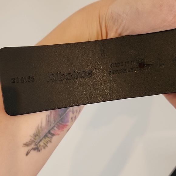 Vintage albatros leather/suede turquoise belt - Picture 5 of 7